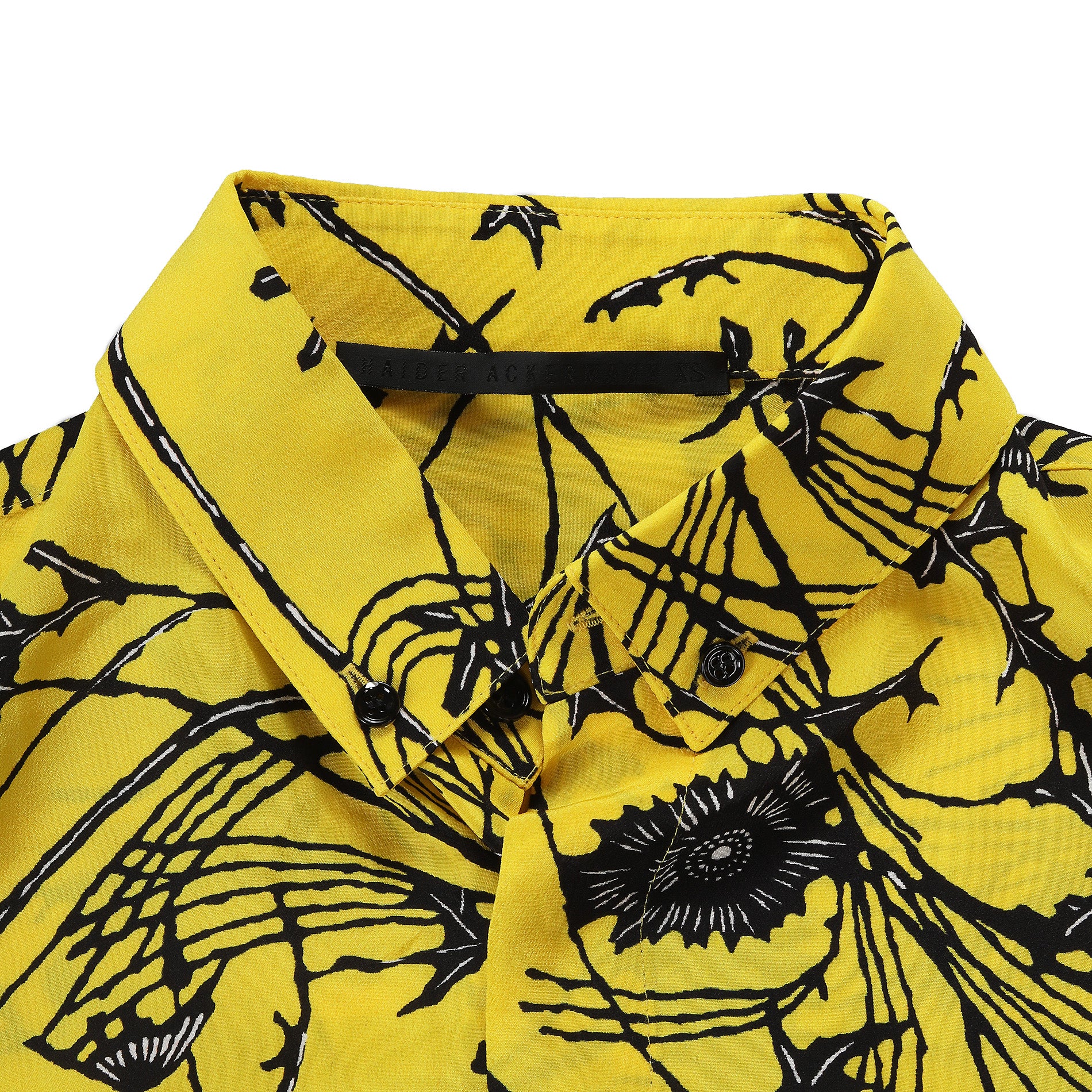 Haider Ackermann SS2017 Yellow Floral Silk Shirt – Ākaibu Store