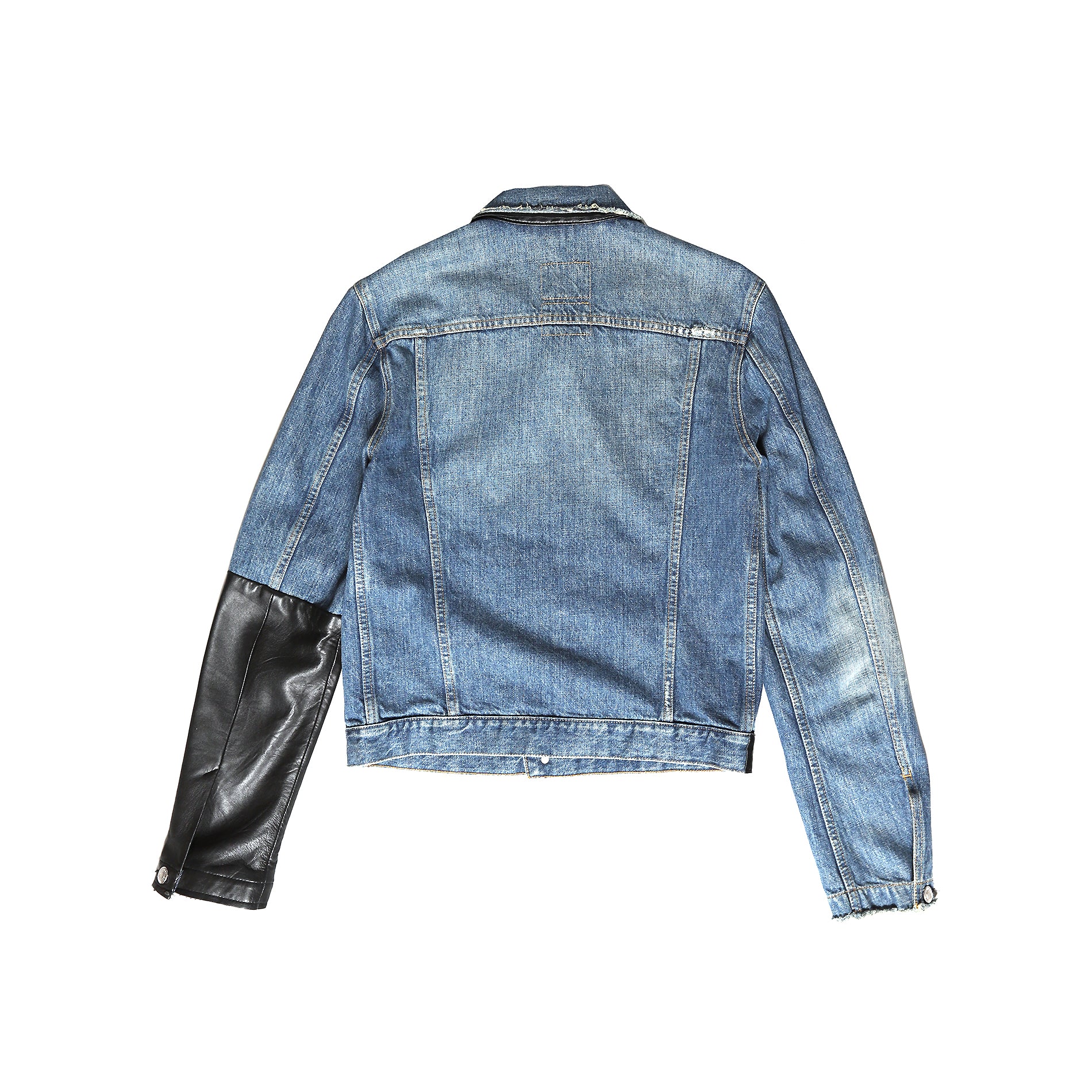 Helmut Lang SS03 Leather Sleeve Denim Jacket – Ākaibu Store