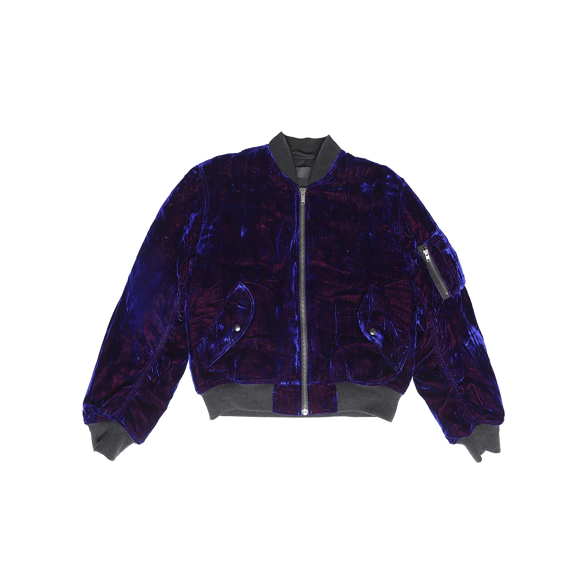 Haider Ackermann FW16 Cobalt Blue Crushed Velvet Bomber