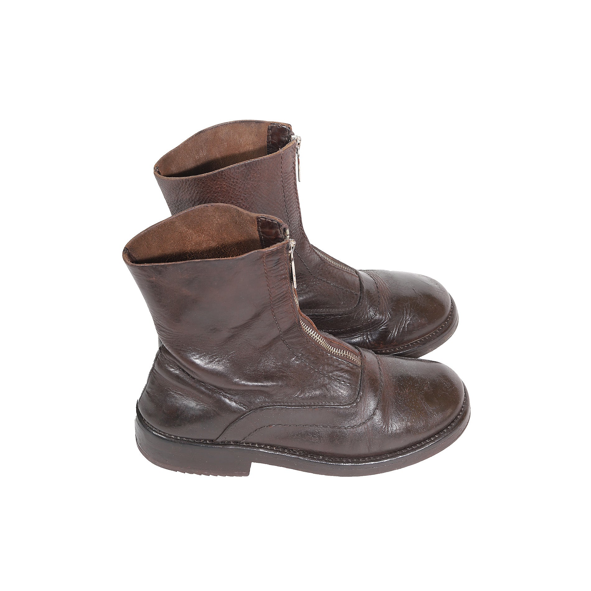 Dirk Bikkembergs 90s Front Zip Leather Boots – Ākaibu Store