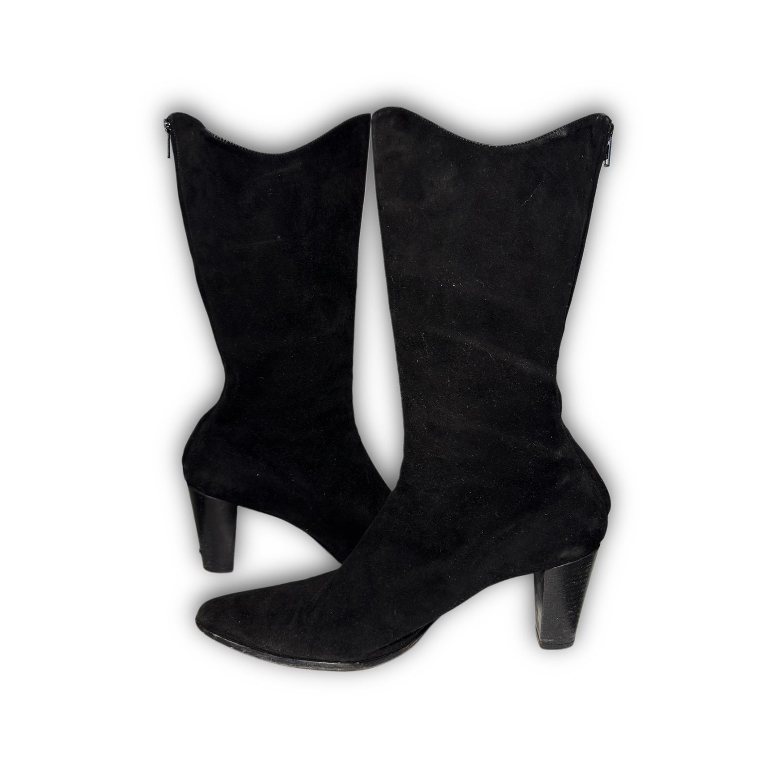 Helmut Lang 2000s Backzip Suede Boots