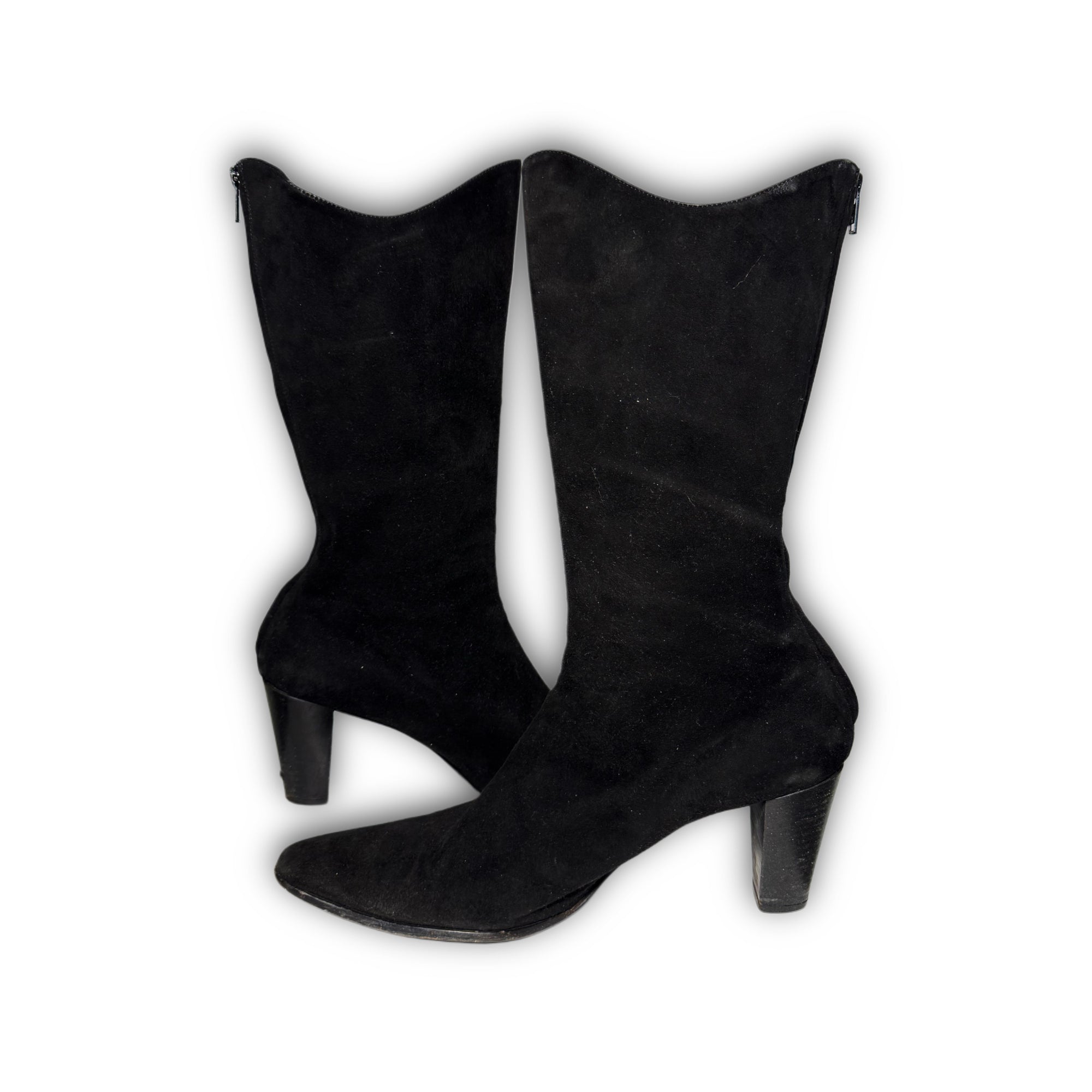Helmut Lang 2000s Backzip Suede Boots