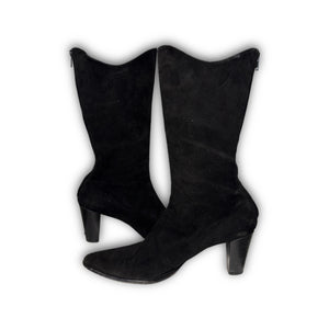 Helmut Lang 2000s Backzip Suede Boots