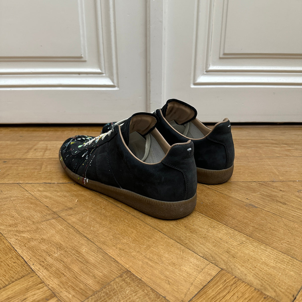 Maison Martin Margiela Black Suede Paint Splatter GATs