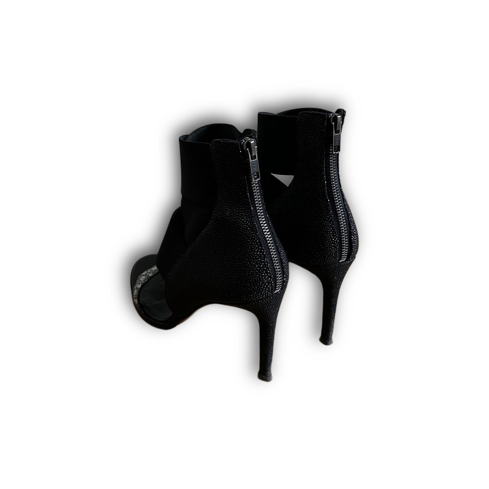 Helmut Lang FW02 Black Strapped Stingray Heels