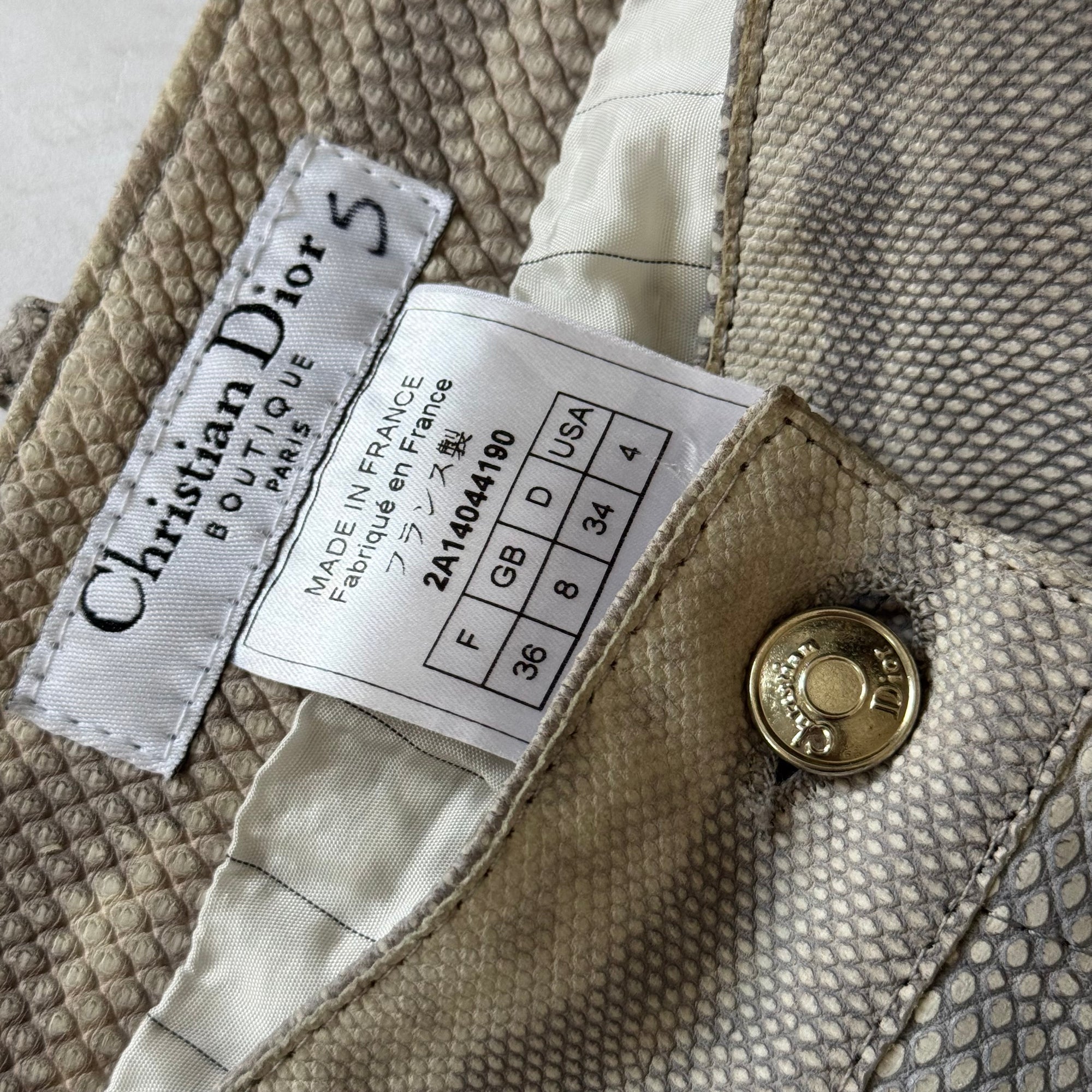 Christian Dior by John Galliano AW02 Lizard Skin Pants