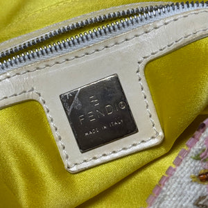 Fendi 2000s Floral Embellished Fringed Baguette Bag