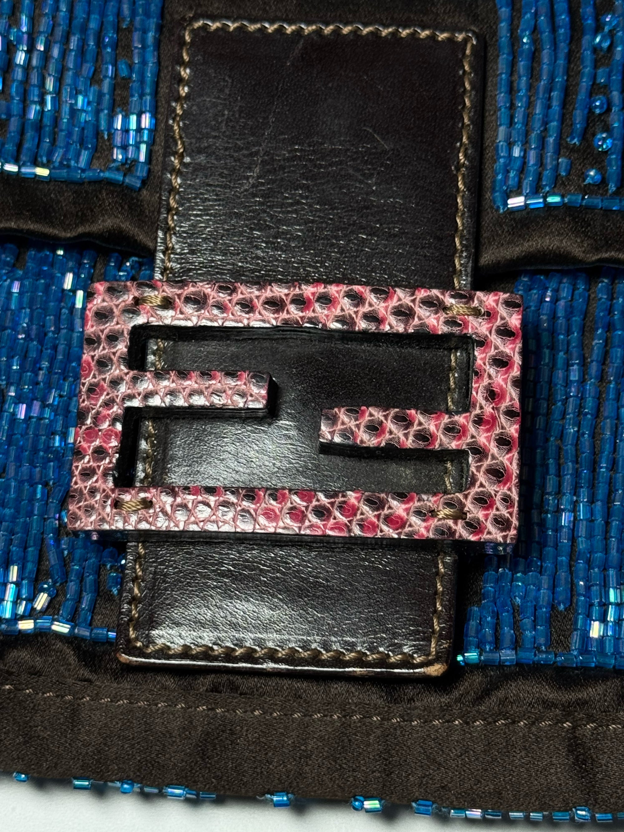 Fendi 2000s Stone Embellished Baguette Bag