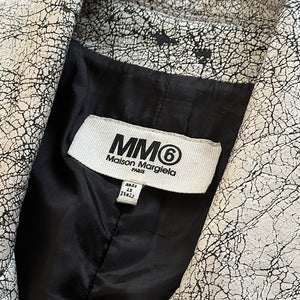 Maison Margiela MM6 AW16 Cracked White Leather Biker Jacket