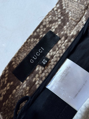 Gucci by Tom Ford SS00 Python Print Flared Pants