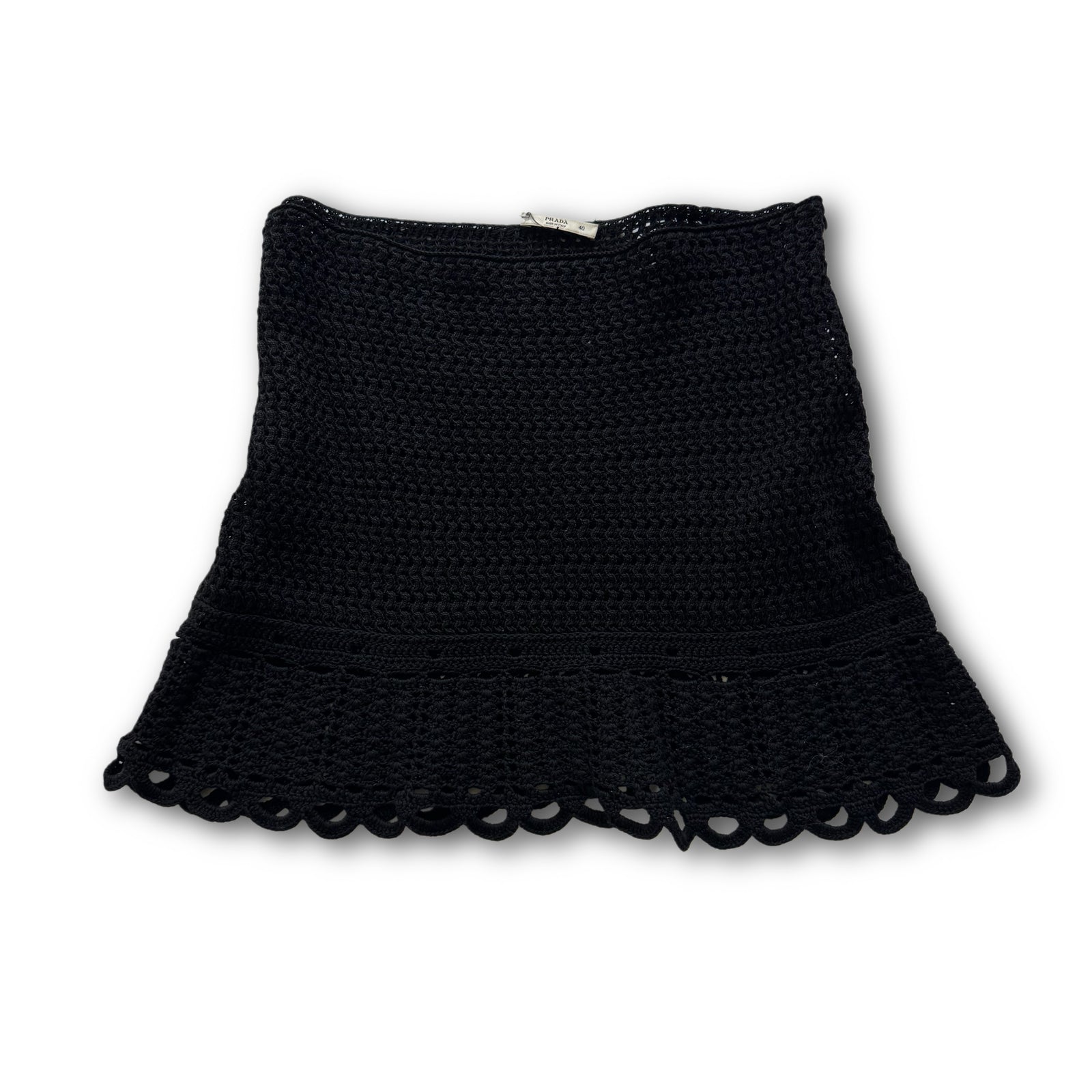 Prada Black Crochet Mini Skirt