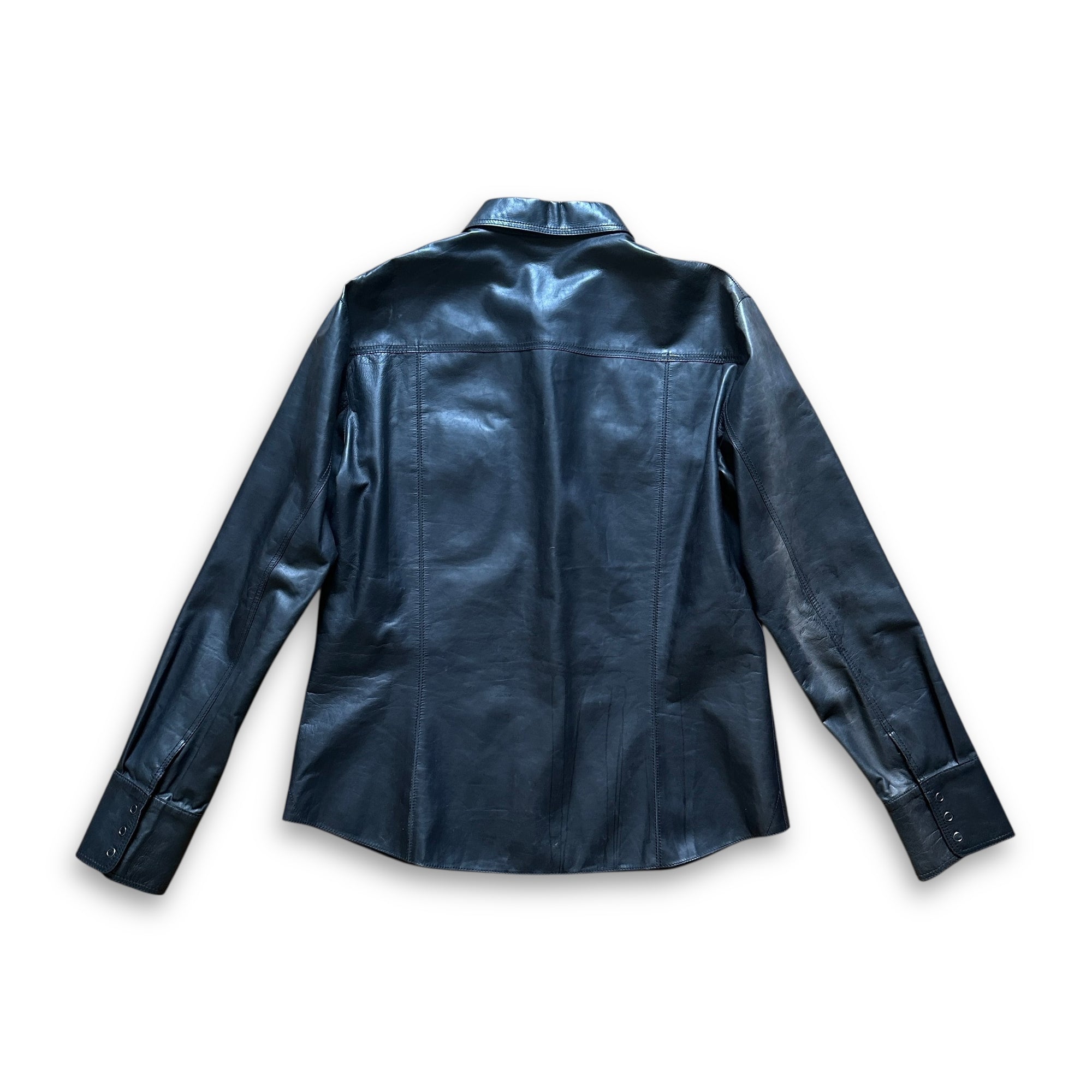 Bottega Veneta Black Leather Shirt