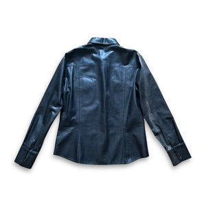 Bottega Veneta Black Leather Shirt
