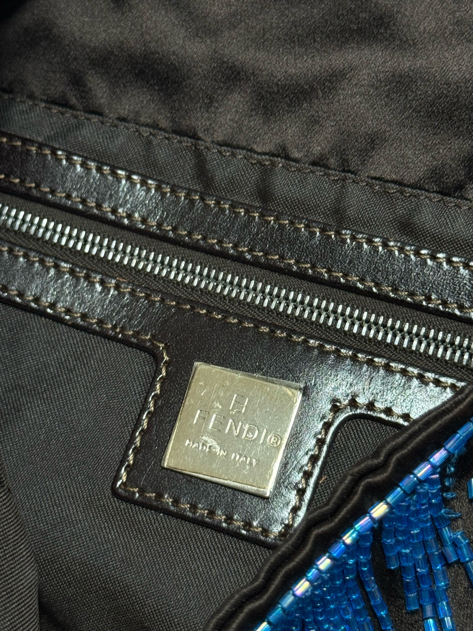 Fendi 2000s Stone Embellished Baguette Bag