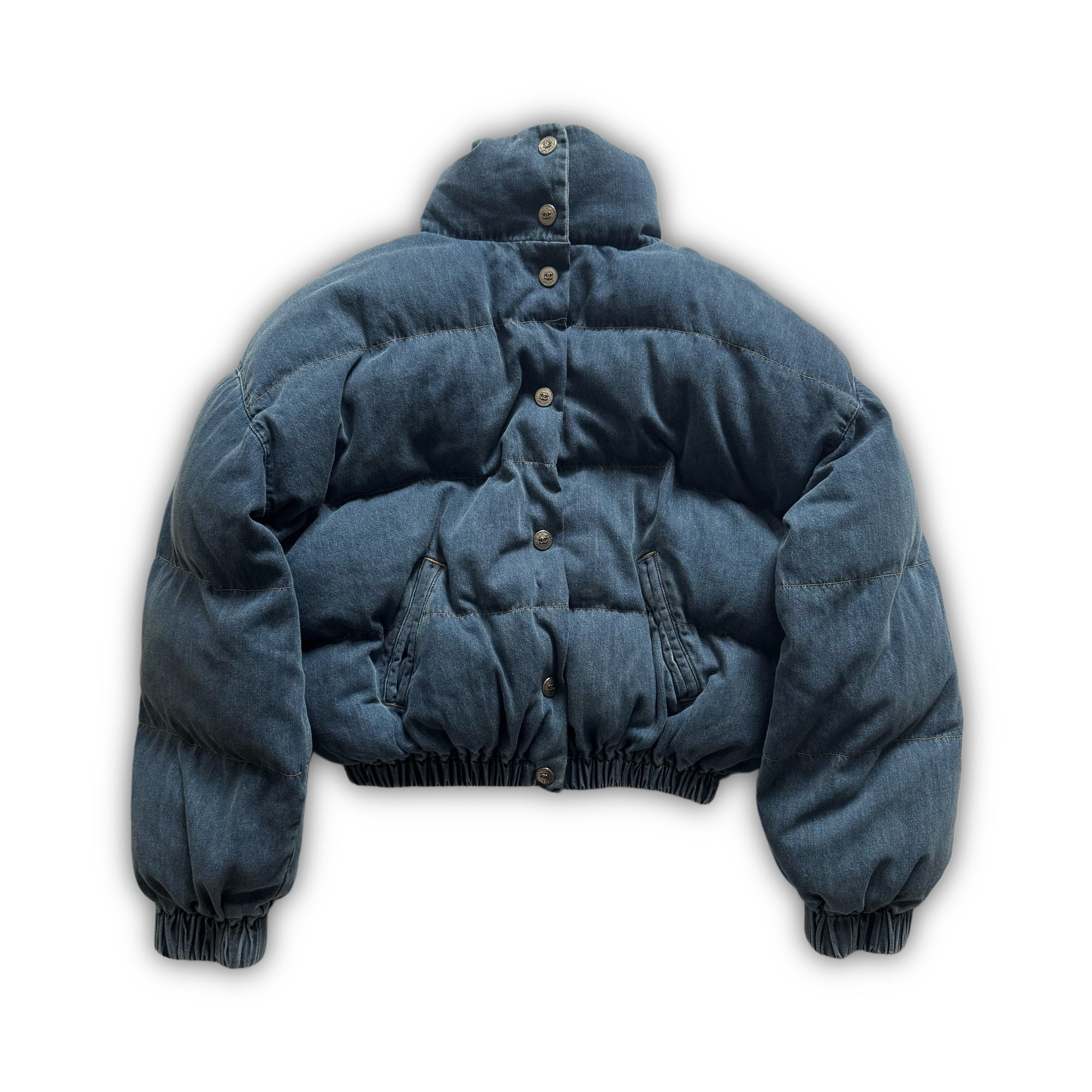 Chanel FW24 24K Sample Cropped Denim Puffer Jacket