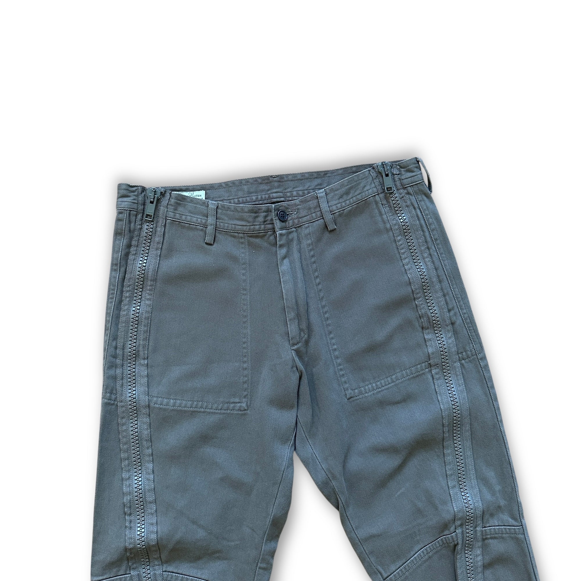 Dries Van Noten FW14 Olive Zippered Moto Biker Pants