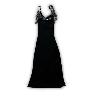 Jean Paul Gaultier 90s Mother of Pearl Embellished Black Dress