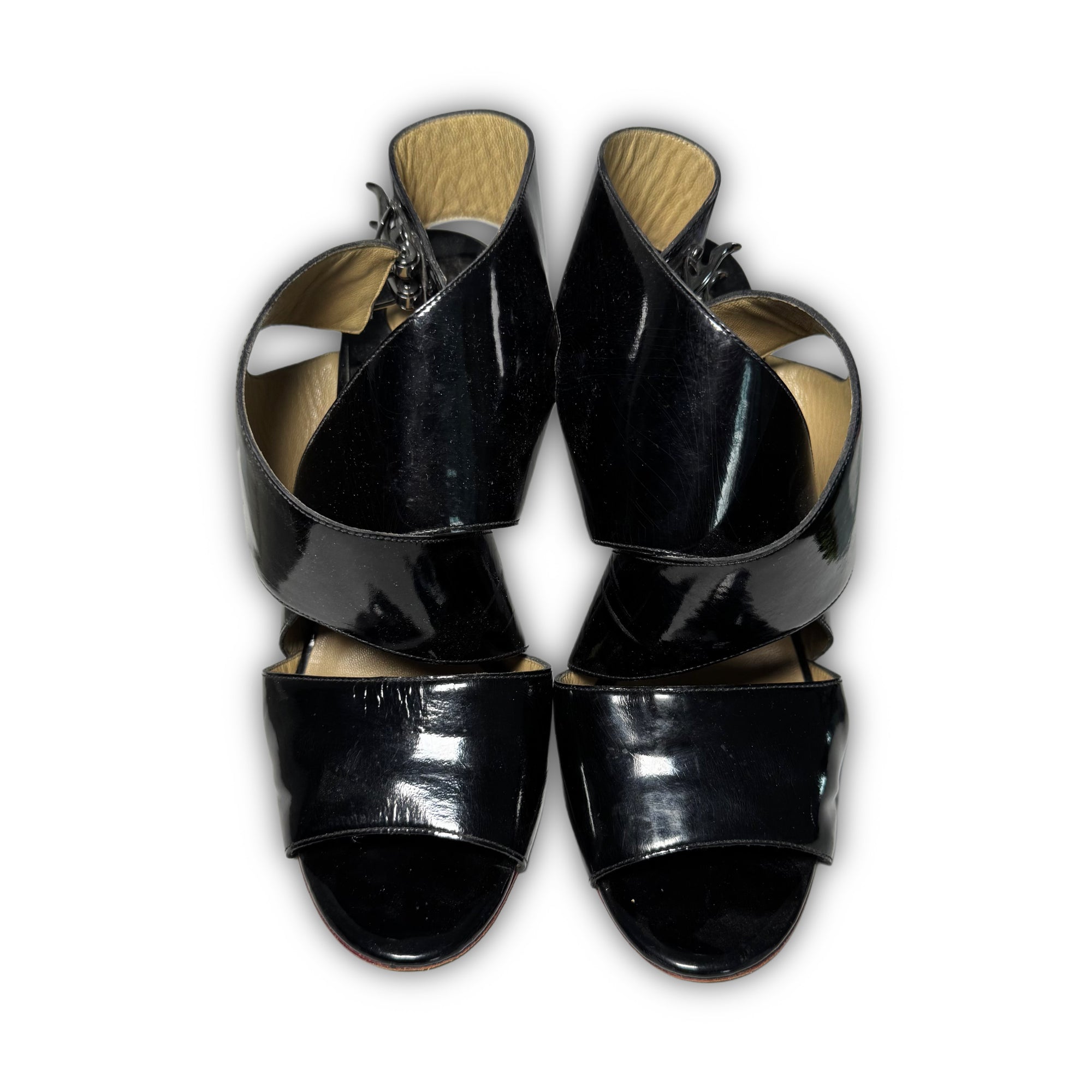 Chloe 2000s by Phoebe Philo Multicolor Patent Leather Strap Heels