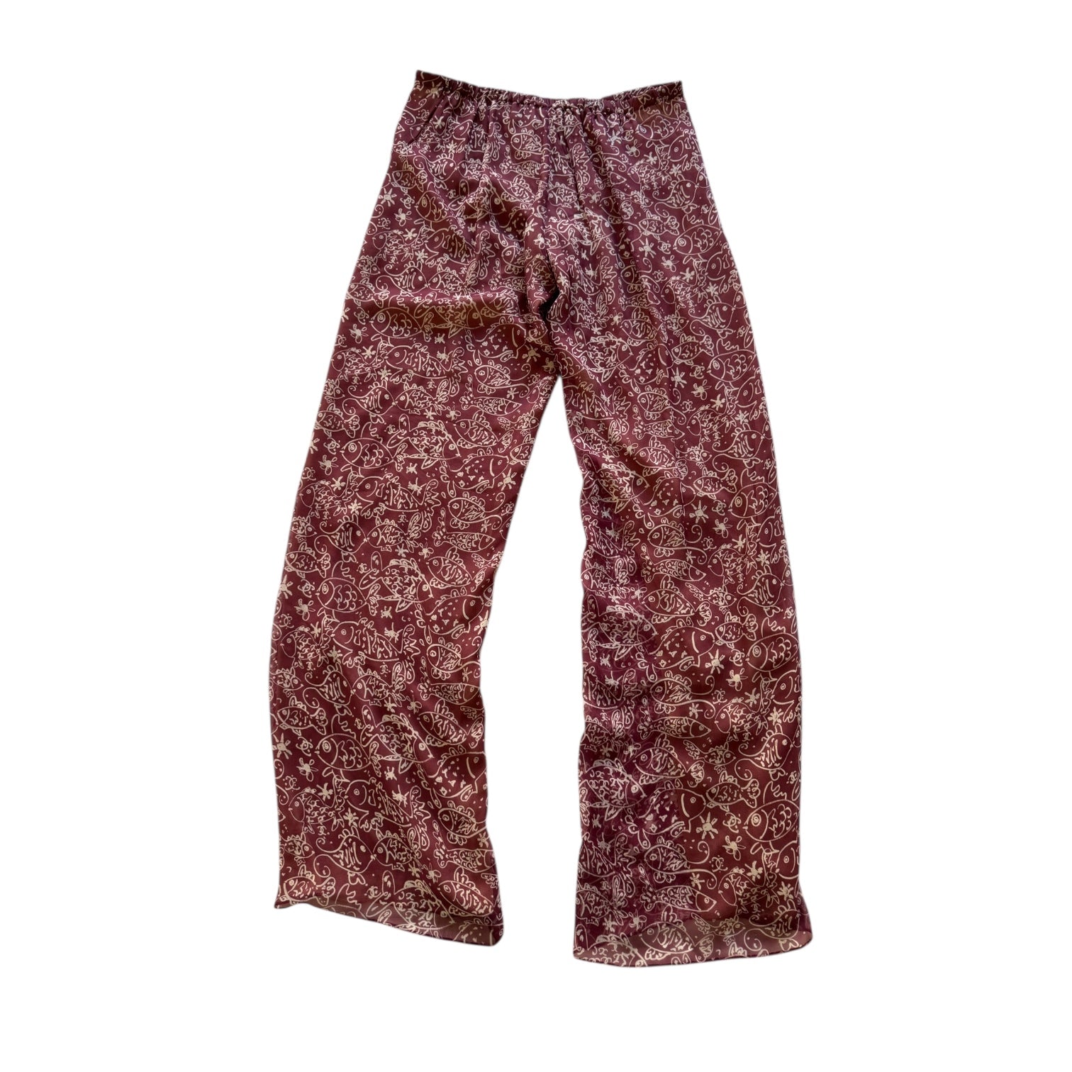 Chanel 2025 Cruise Flared Fish Print Silk Pants Sample
