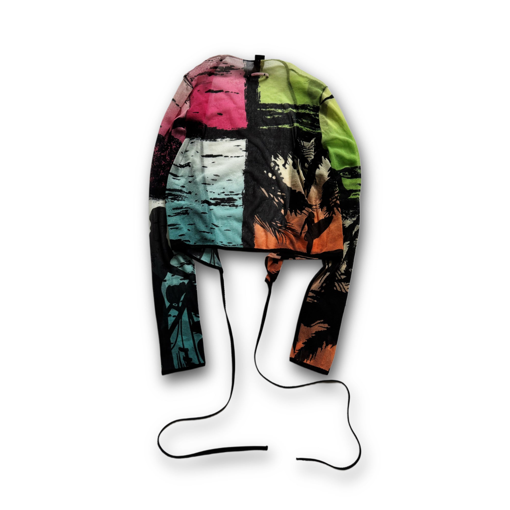 Jean Paul Gaultier 90s Soleil Sunset Mesh Wrap Top