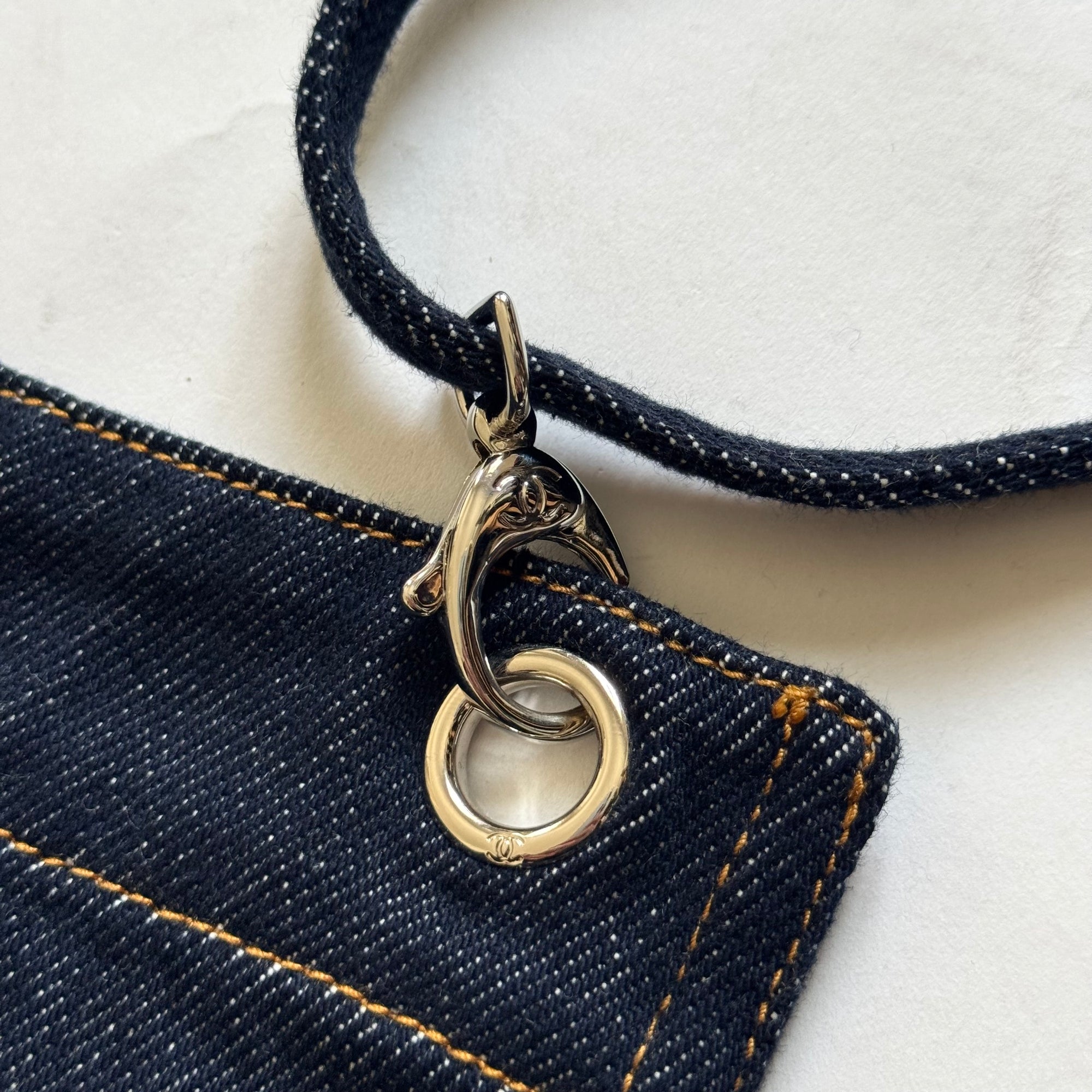 Chanel 2025 Sample CC Logo Logo Raw Denim Overall