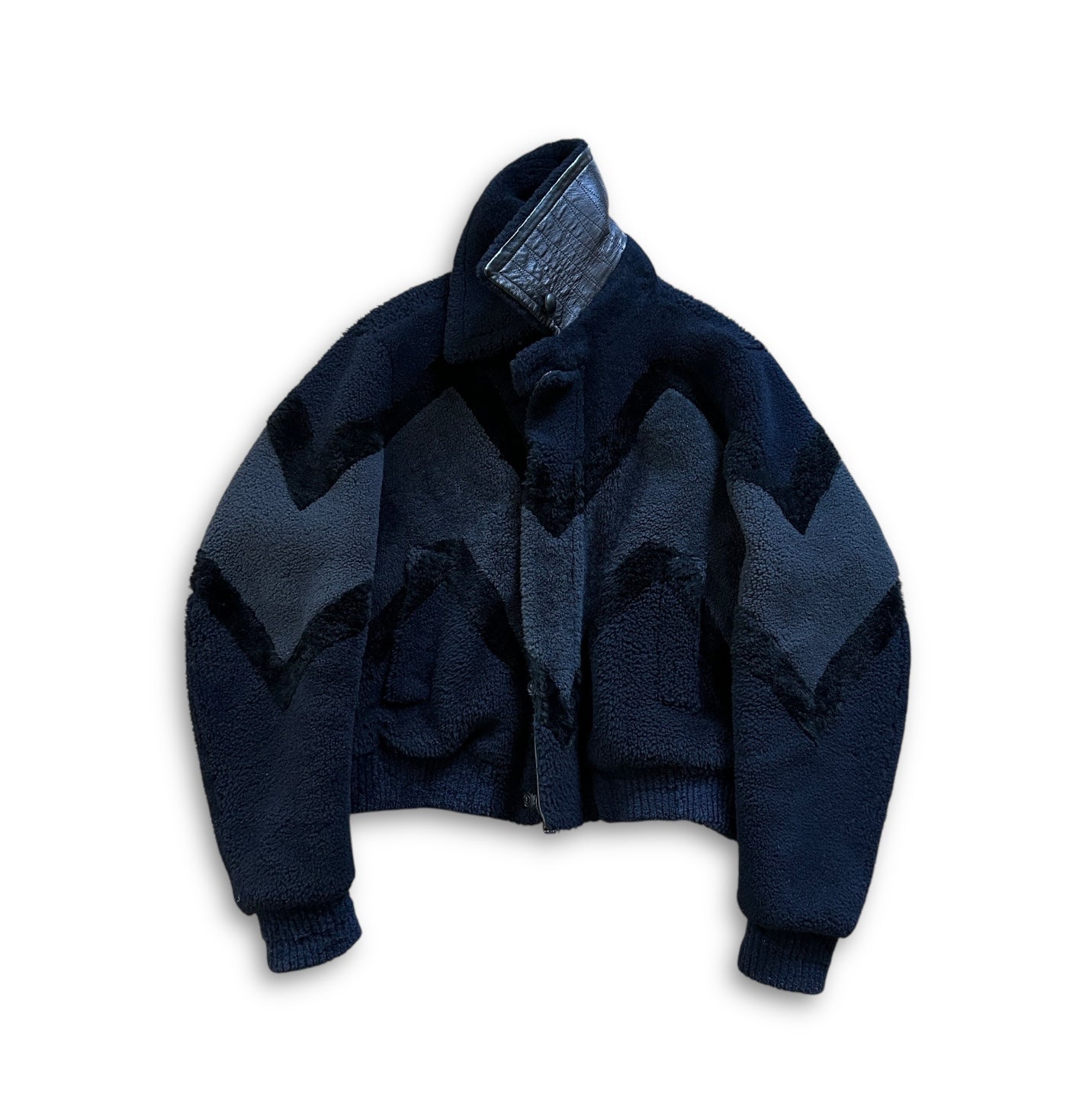 Burberry Prorsum FW13 Prototype Geometric Shearling Bomber Jacket