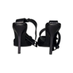 Gucci 1997 by Tom Ford Swarovski Crystal Beaded Ankle Strap Heels