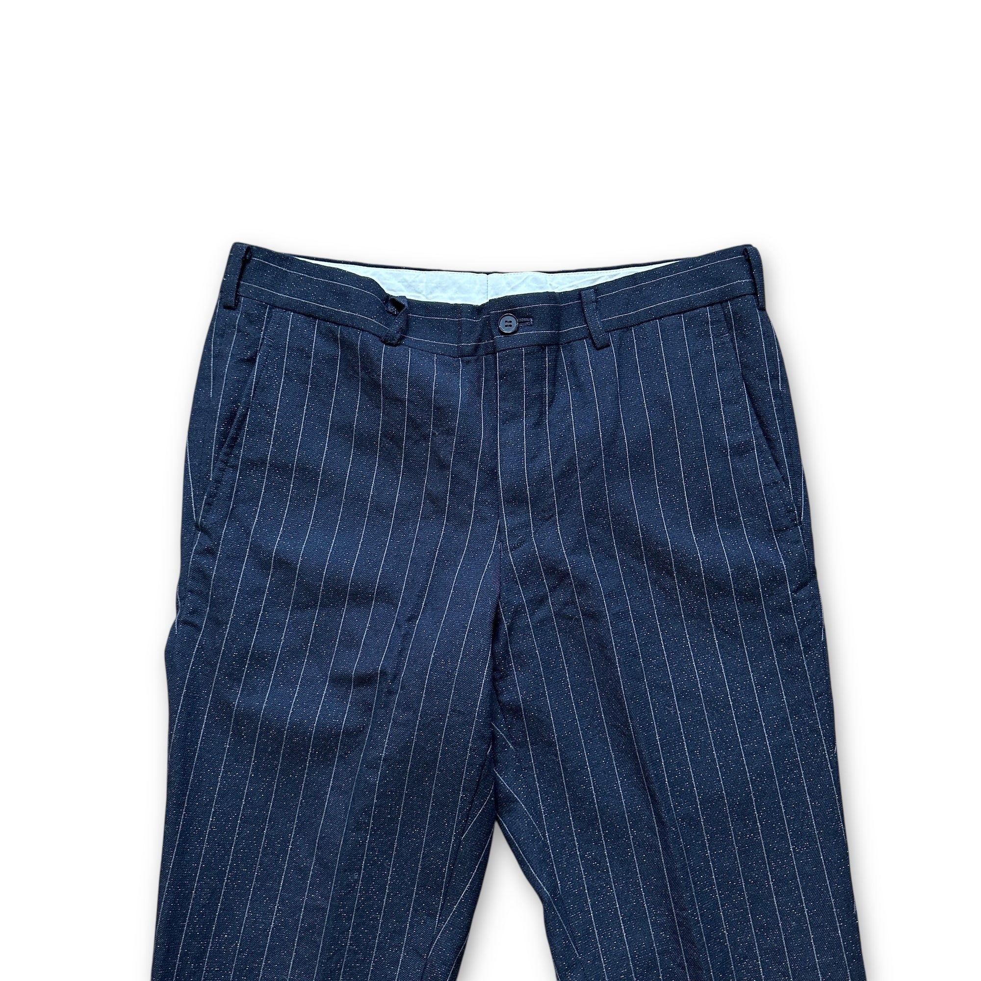 Comme Des Garçons Homme Plus FW14 Glitter Pinstripe Wool Trousers