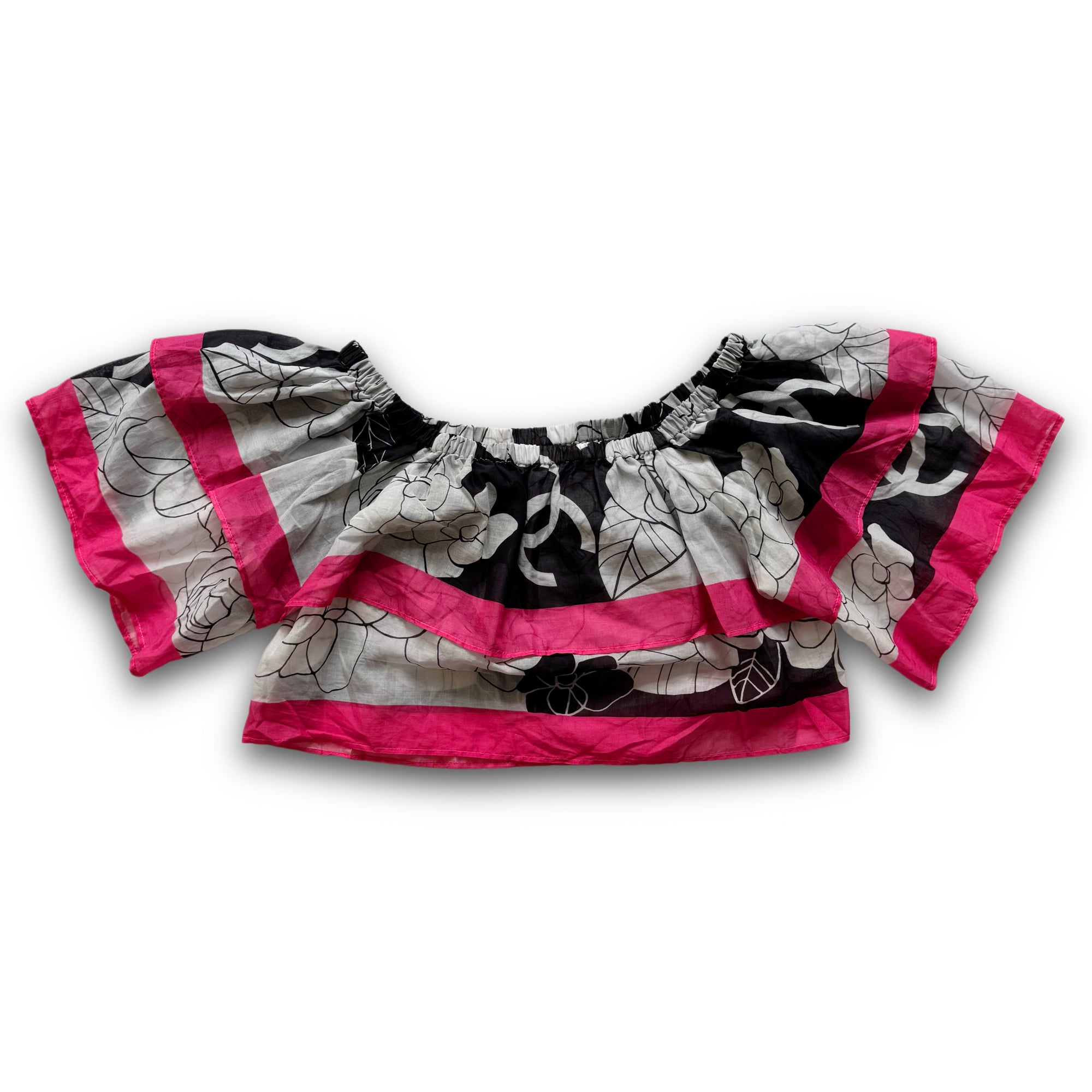 Chanel 2024 Floral Layered Logo Bustier Top