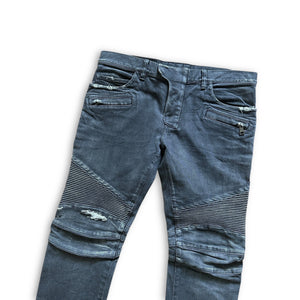 Balmain SS14 Washed Black Biker Denim