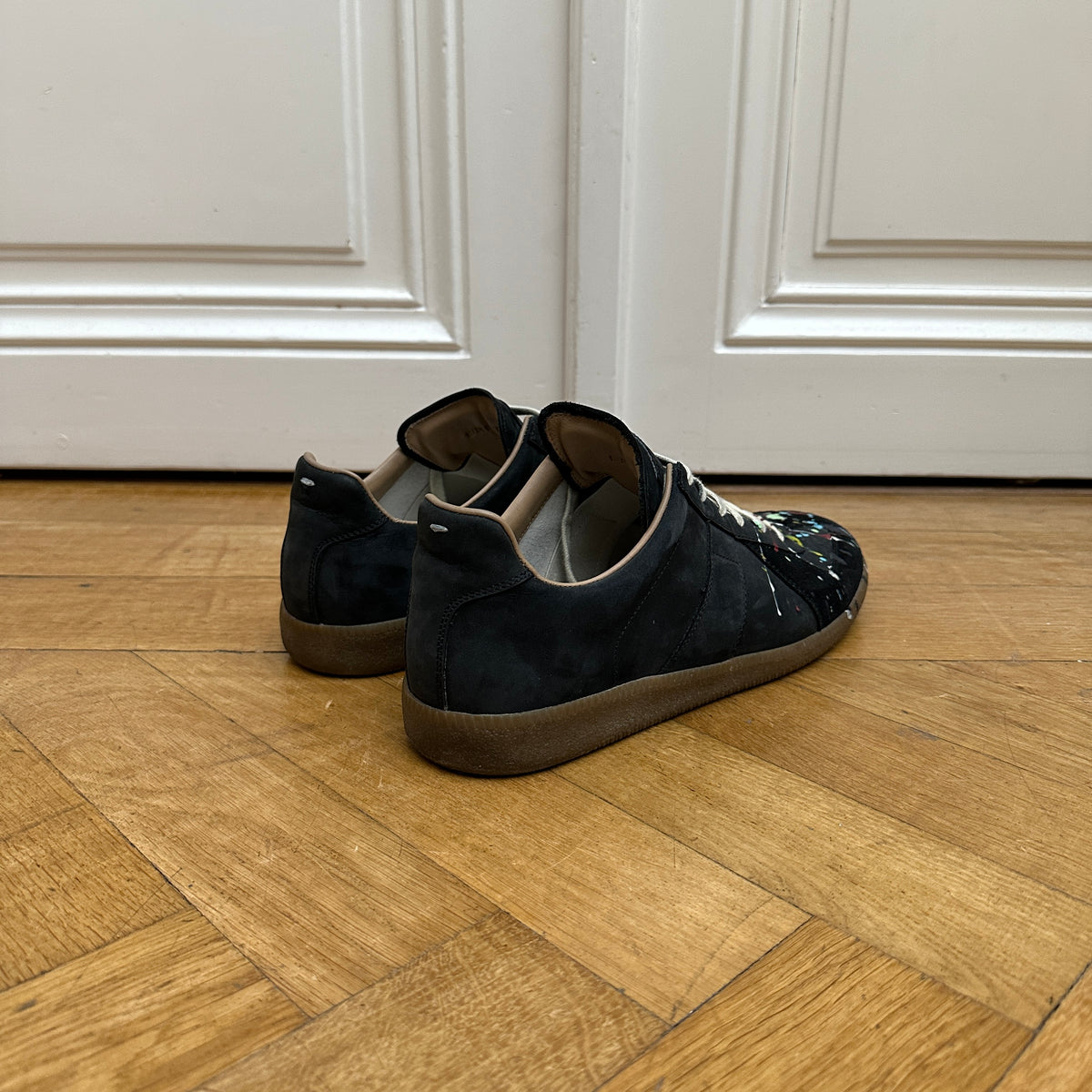 Maison Martin Margiela Black Suede Paint Splatter GATs