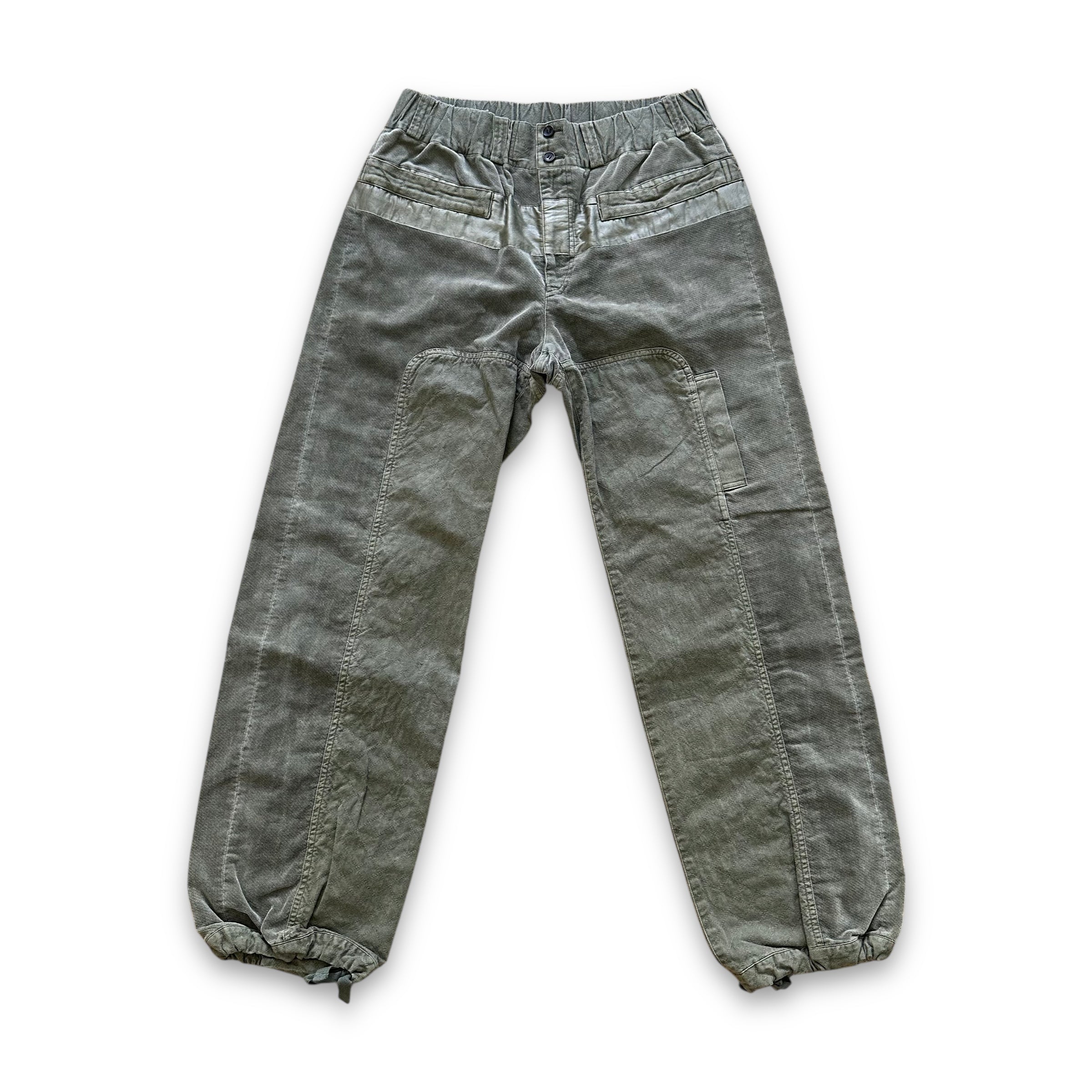 Issey Miyake Washed Green Paneled Pants - Ākaibu Store