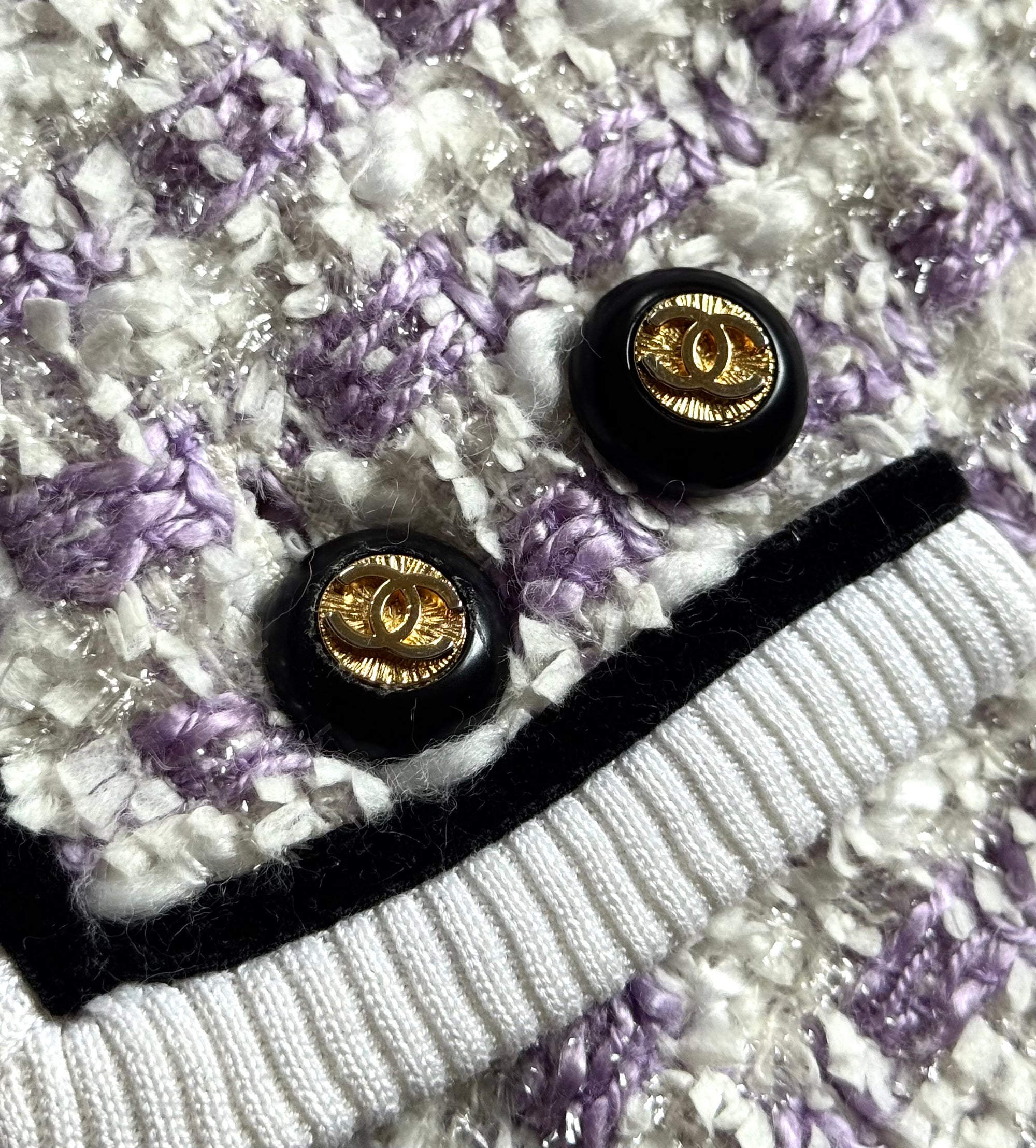 Chanel 90s Purple Tweed Skirt