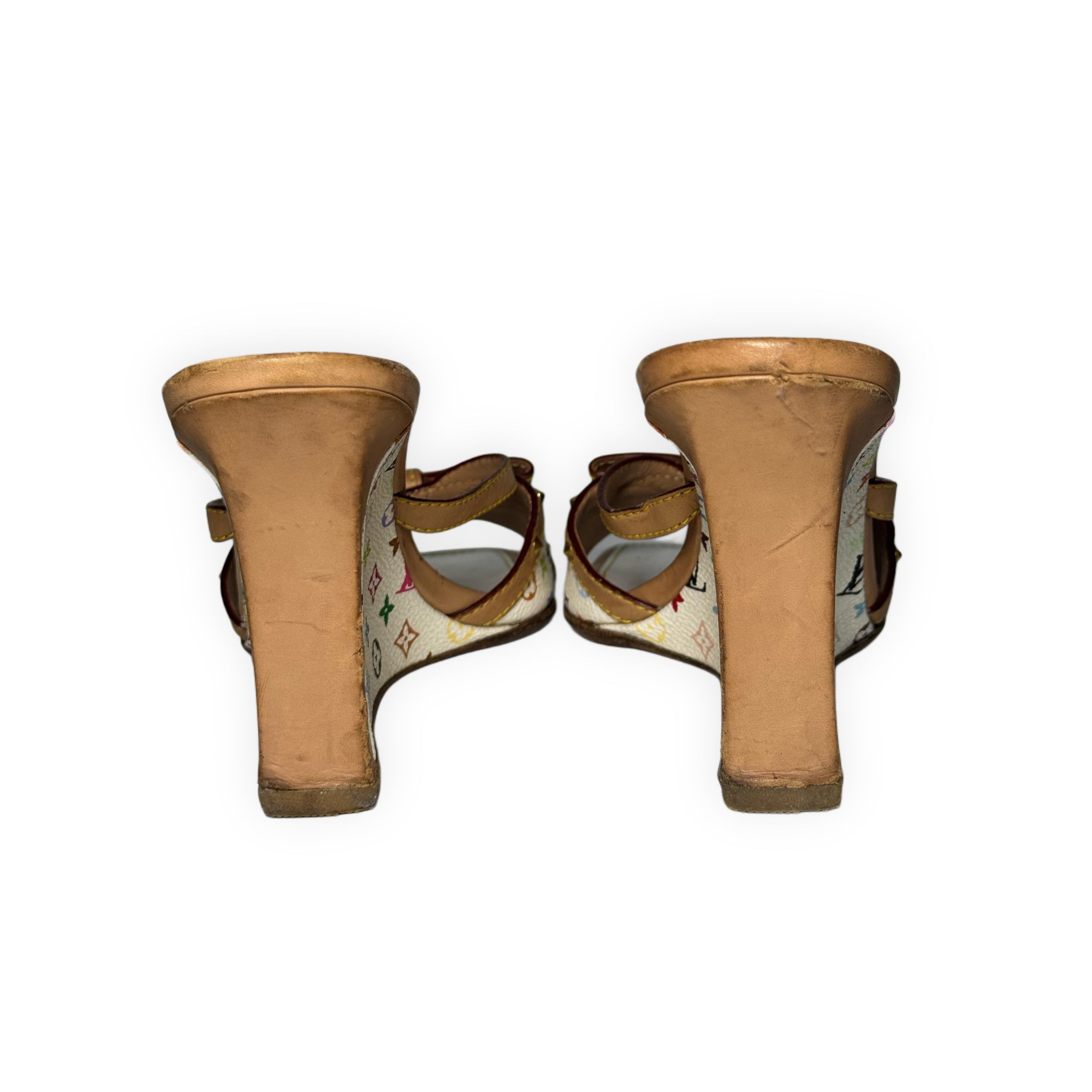 Louis Vuitton 2003 Takashi Murakami Multicolor Wedge Heels