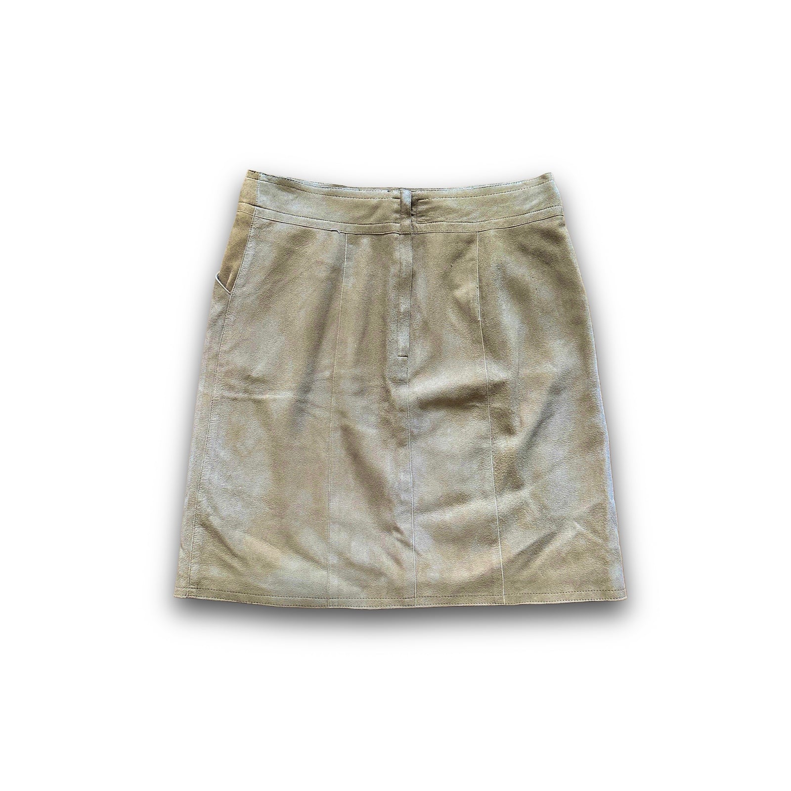 Chanel FW99 Beige Suede Mini Skirt