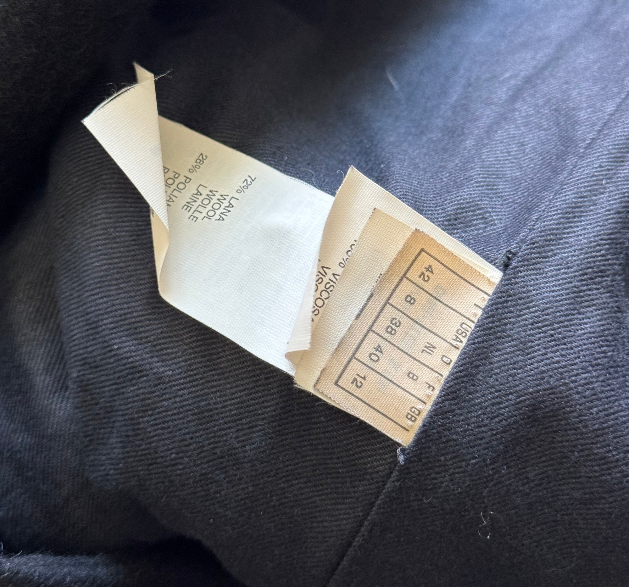 Maison Martin Margiela AW89 Cigarette Shoulder Black Wool Coat