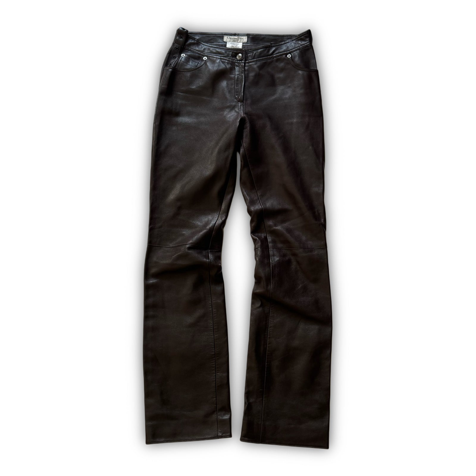 Christian Dior by John Galliano AW03 Belted Eyelet Leather Pants