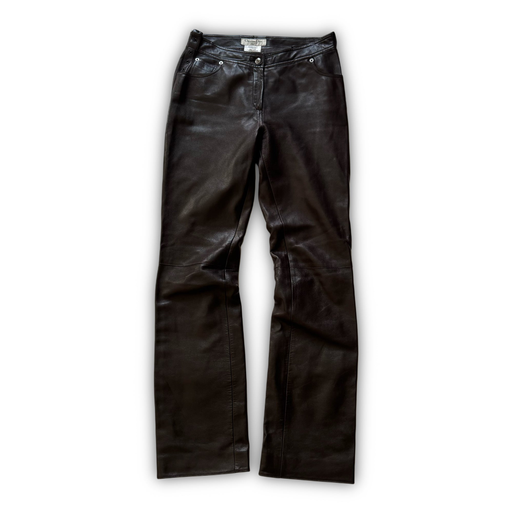 Christian Dior by John Galliano AW03 Belted Eyelet Leather Pants