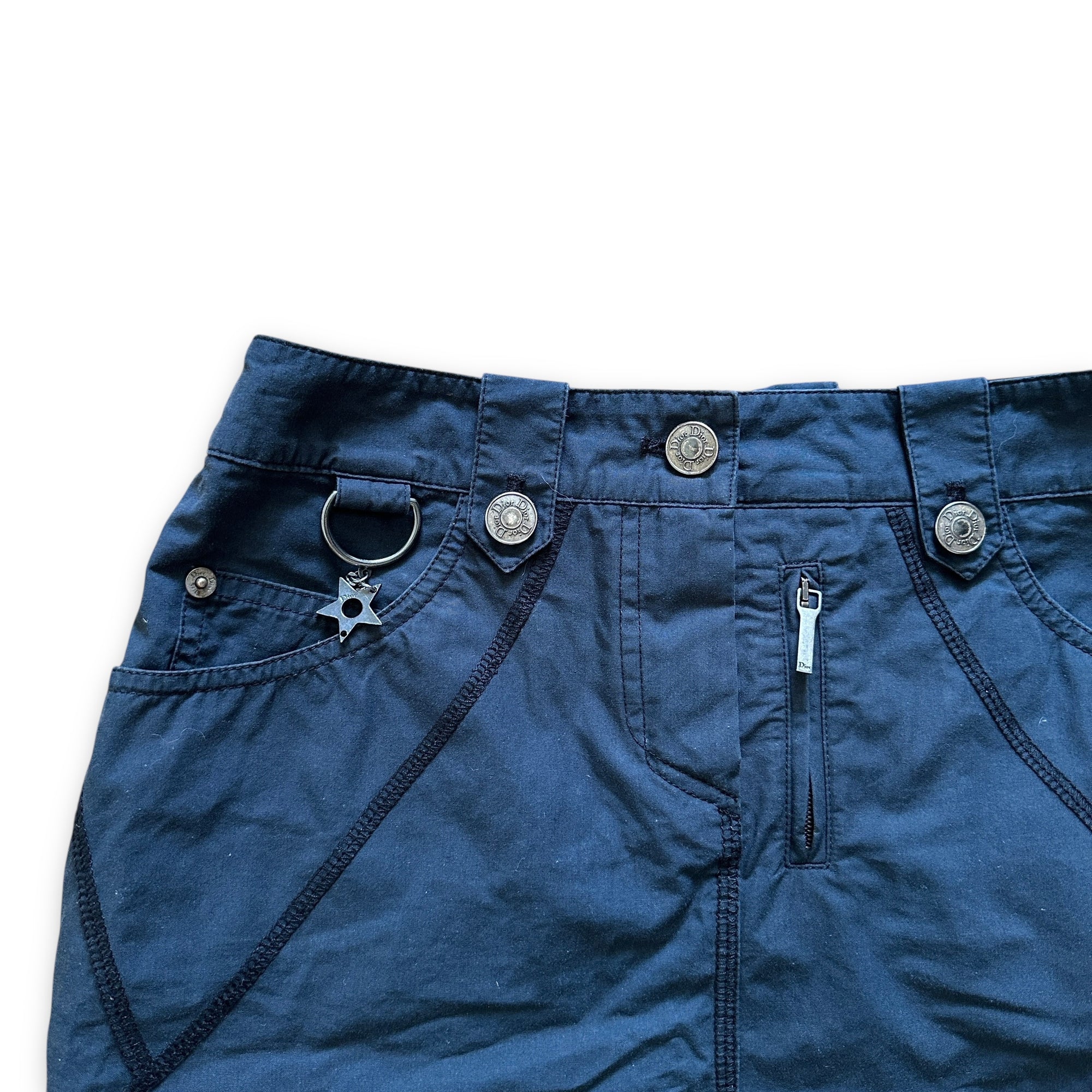 Christian Dior by John Galliano SS04 Blue Laced Mini Skirt