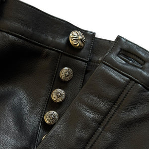 Chrome Hearts Fleur De Lis Biker Leather Pants