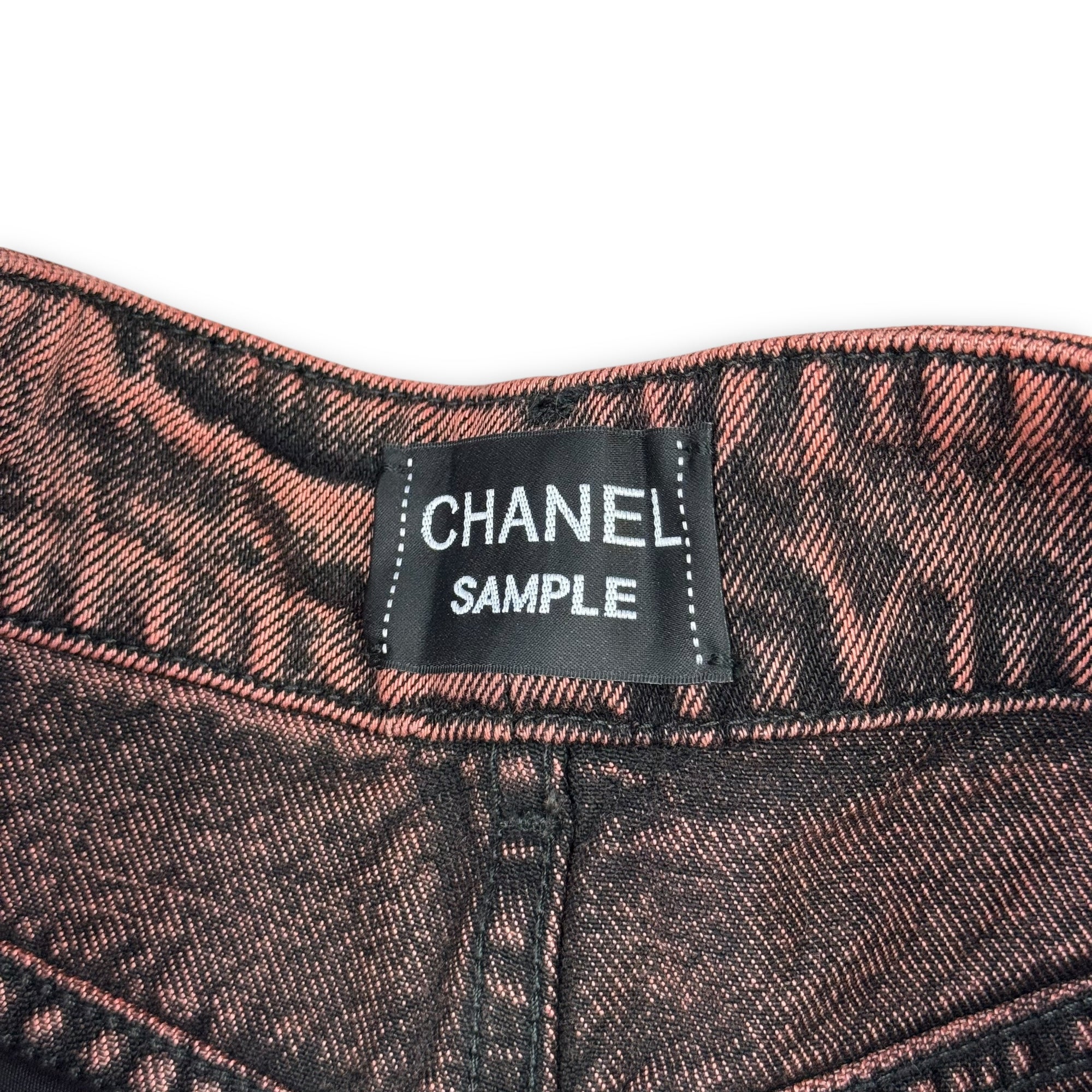 Chanel AW24 Bleach Dyed Wide Denim Shorts Sample