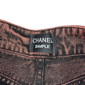 Chanel AW24 Bleach Dyed Wide Denim Shorts Sample