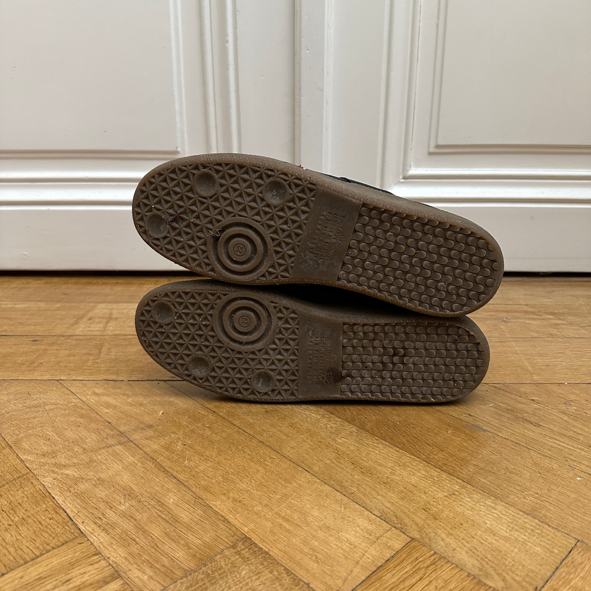 Maison Martin Margiela Black Suede Paint Splatter GATs - Ākaibu Store