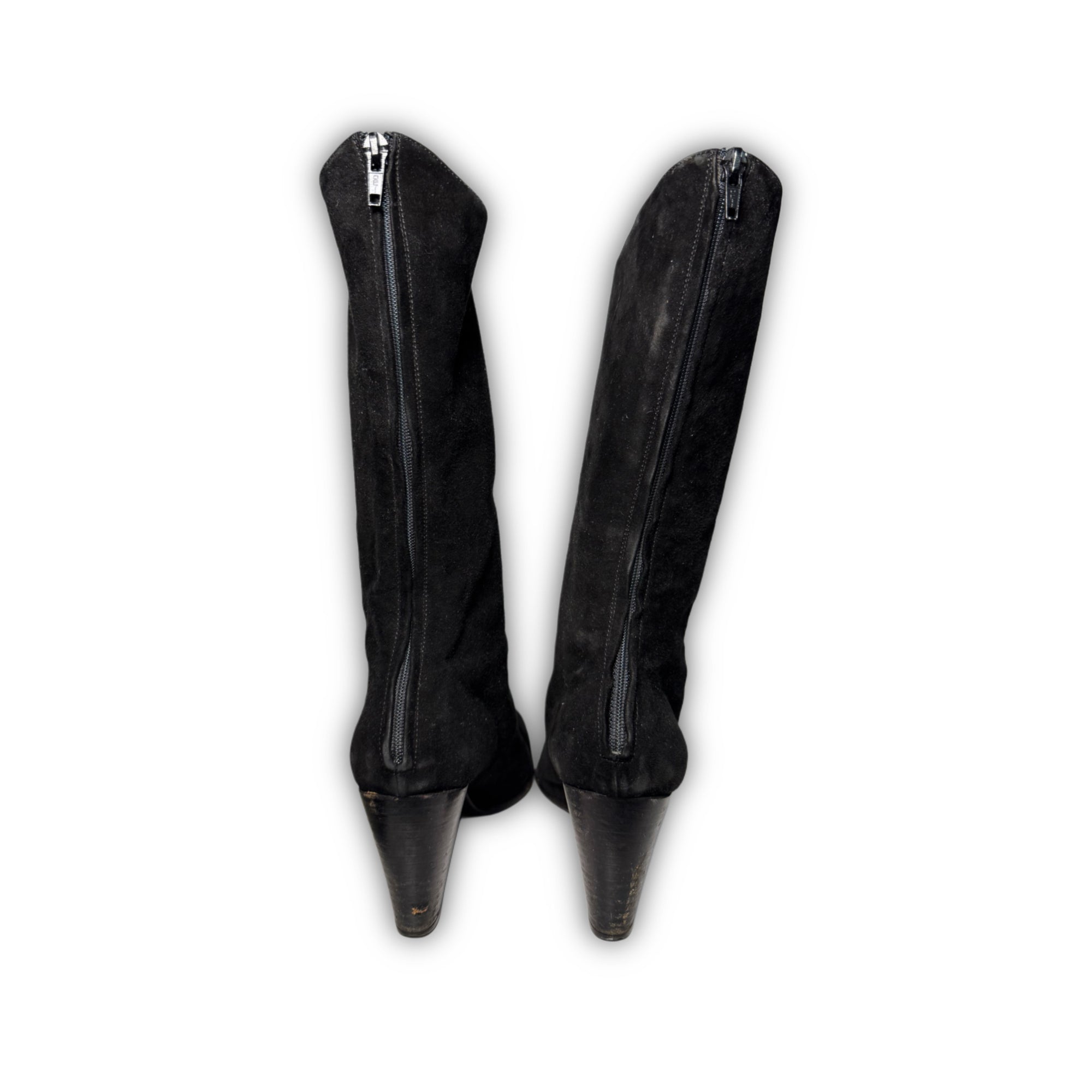 Helmut Lang 2000s Backzip Suede Boots