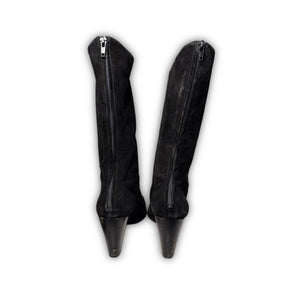 Helmut Lang 2000s Backzip Suede Boots