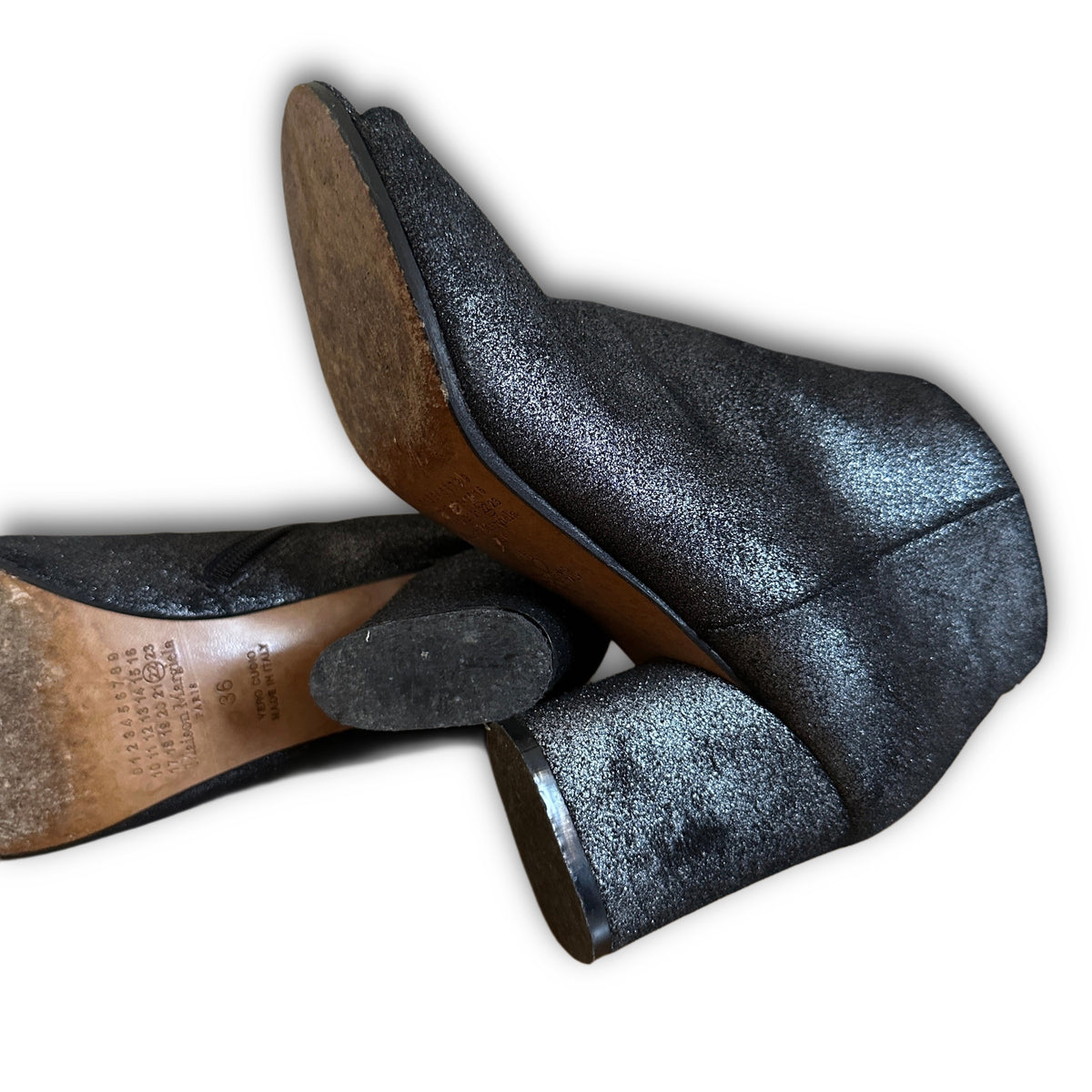 Maison Margiela Open Toes Glitter Heels