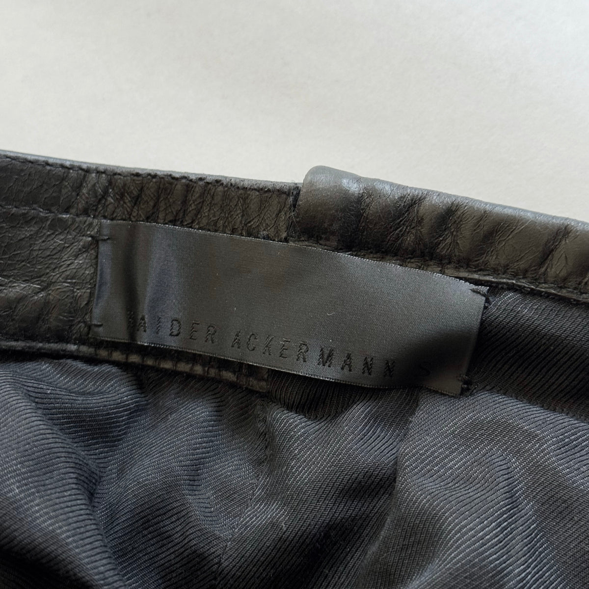 Haider Ackermann FW17 Leather Biker Patch Belted Pants