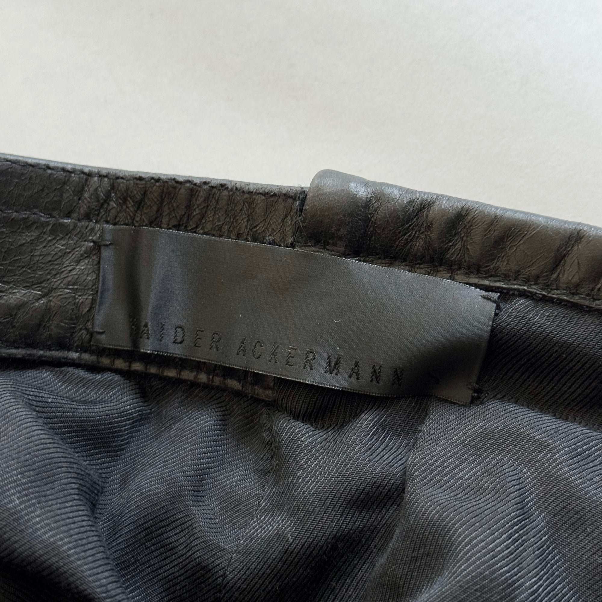 Haider Ackermann FW17 Leather Biker Patch Belted Pants