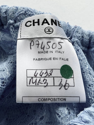 Chanel 2024 Rushed Layered Floral Crystal Embellished Crop Top Sample