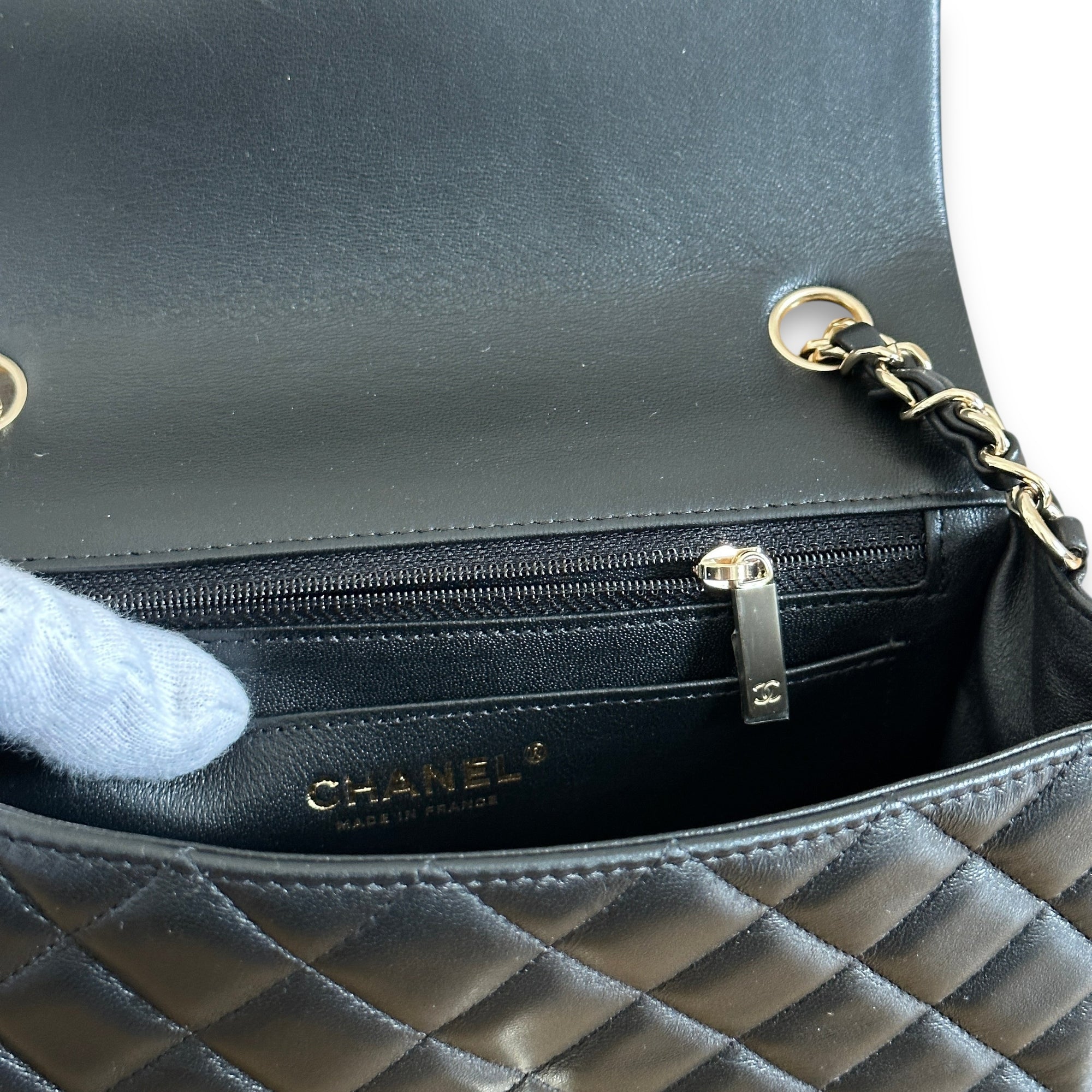 Chanel Classic Black New Mini Flap Bag Quilted Lambskin